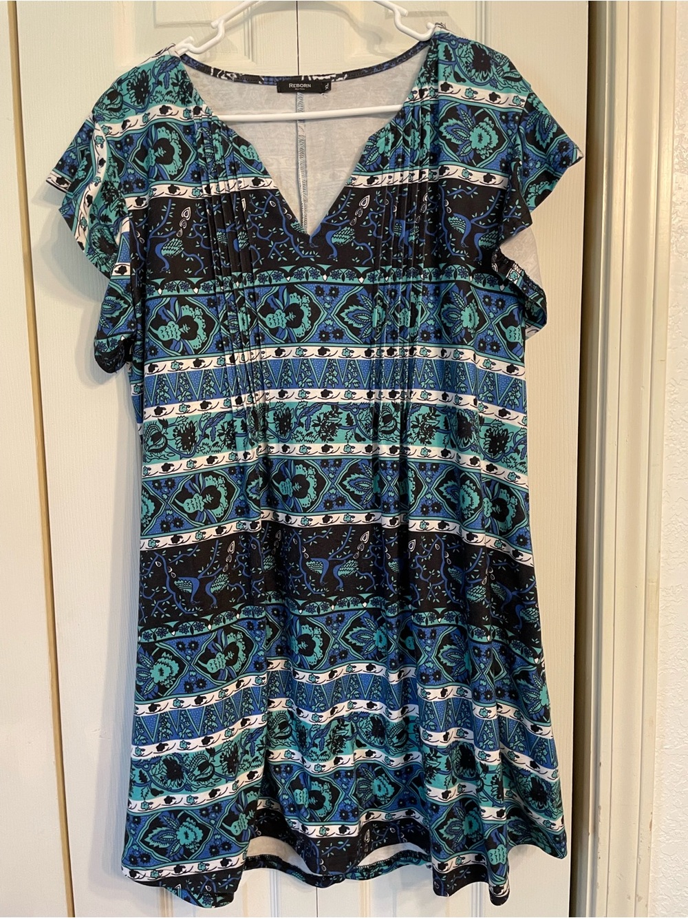 Reborn Black and Blue Patterned Dress